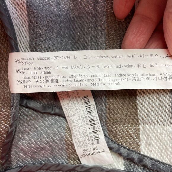 Zara Heavy Twill Overshirt Shacket Mens M Tan Gray Plaid Relaxed Fit Shirt - Picture 5 of 10